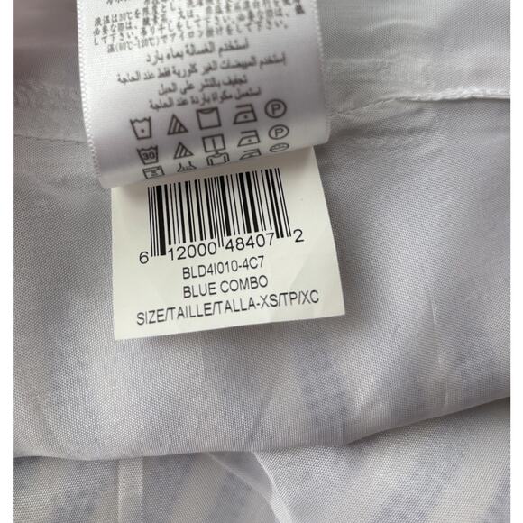 BCBGeneration Blue White Striped Vest Size XS Wool Blend Preppy Hook Eye - Picture 6 of 7